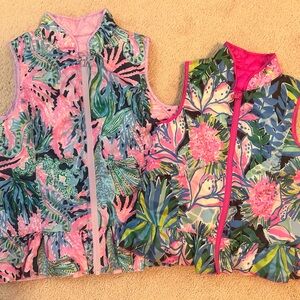 Lilly Pulitzer Colorful Floral Puffer Vests